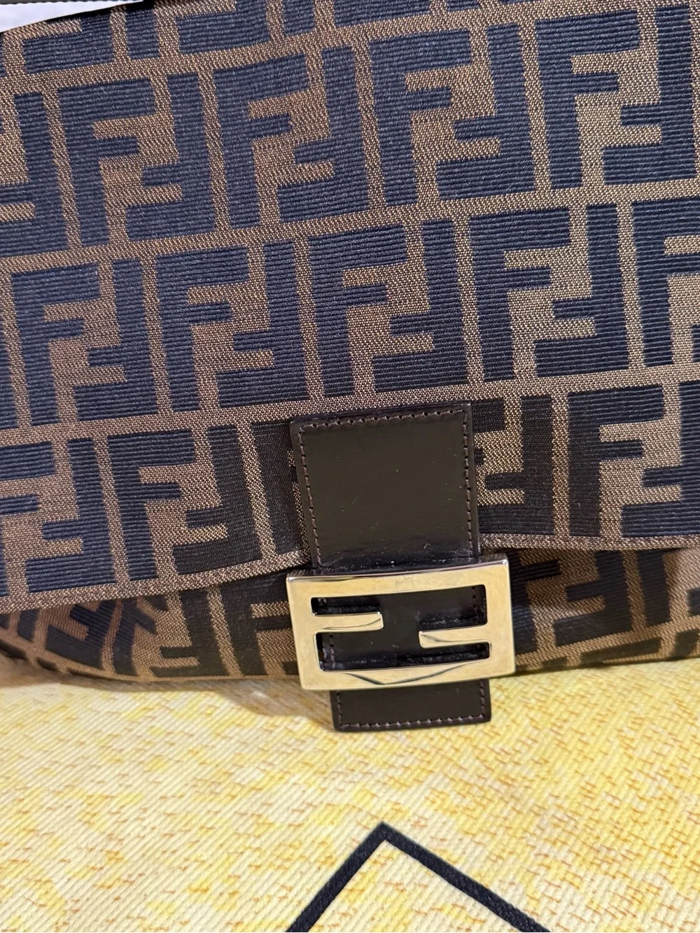 Fendi Brown and Black FF Canvas Shoulder Bag w/ Dust bag!